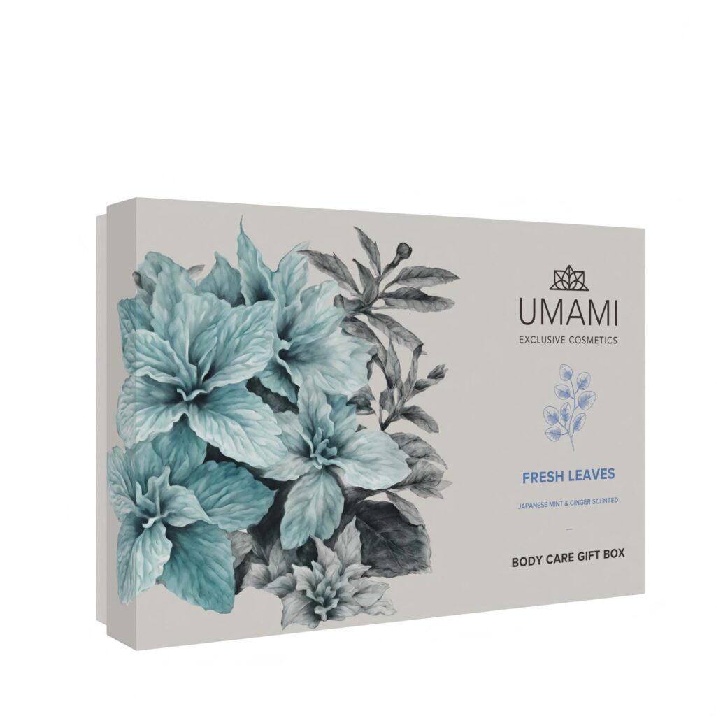 UMAMI Gift Box Doccia & Mani · 5 pezzi – Fresh Leaves