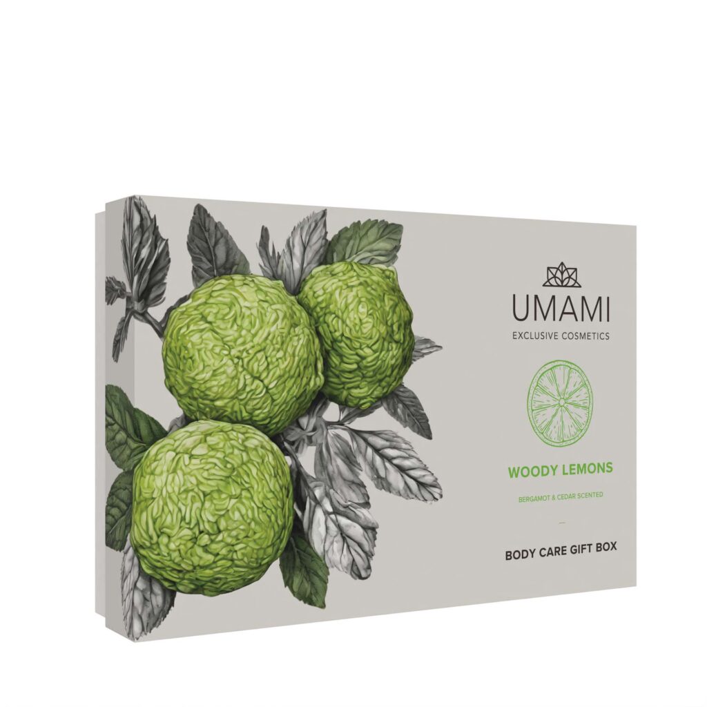 UMAMI Gift Box Doccia & Mani · 5 pezzi – Woody Lemons